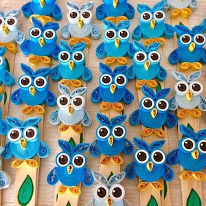 Segnalibro gufo in quilling, segnalibro in carta, segnalibri  simpatici, amanti dei libri, regalo per lettori