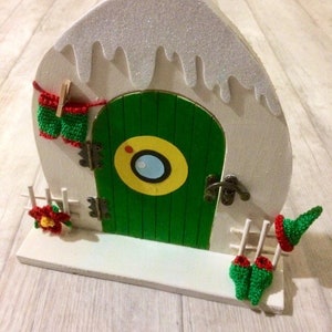 Elfentür, Wohndeko, Weihnachtsdeko, Holztür, Weihnachtselfentür, verzauberte Tür, Unisex-Geschenk