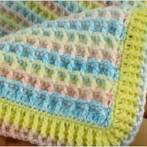 Waffle Stitch Baby Blanket Crochet Pattern (PDF) US terms