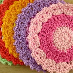 Crochet coasters pattern DIY instant download PDF video tutorial included