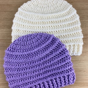 Crochet pattern-Crochet beanie pattern-LILY Crochet hat pattern PDF Crochet ribbed hat, ribbed beanie -Toddler, Child, Teen, Adult sizes