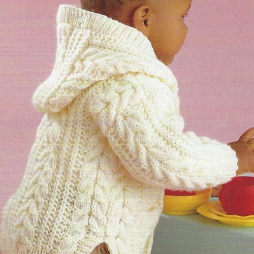 Knitting Pattern Baby Aran Cardigan 
