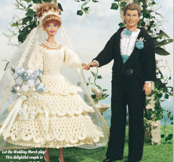 Crochet Pattern Wedding Dress Bride Groom Barbie 11 1 2 Etsy