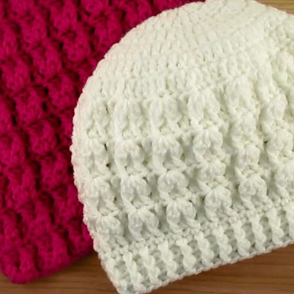 Crochet pattern - Crochet hat and Scarf - easy to make - instant download PDF Link to video tutorial included
