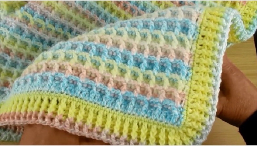 Waffle Stitch Baby Blanket Crochet Pattern / Easy Crochet Blanket /PDF