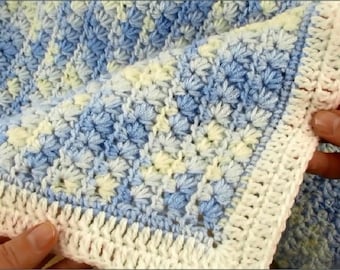 Crochet pattern - Baby blanket- In instant download PDF Link to video tutorial included