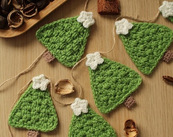 Crochet Christmas Tree Garland Pattern – Holiday Decoration (PDF Pattern) US terms