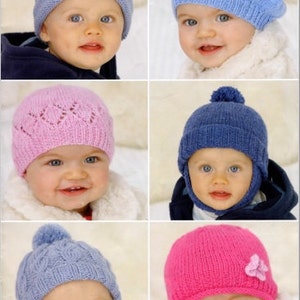 Knitting Pattern baby hat toddler hats helmet  beret 0-6 years PDF Instant Download Nr.159