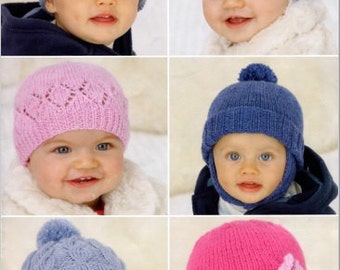 Knitting Pattern baby hat toddler hats helmet  beret 0-6 years PDF Instant Download Nr.159