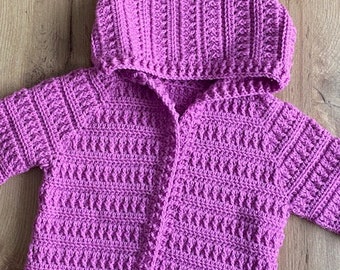 Baby Hooded Cardigan Crochet Pattern PDF Written Pattern, Crochet