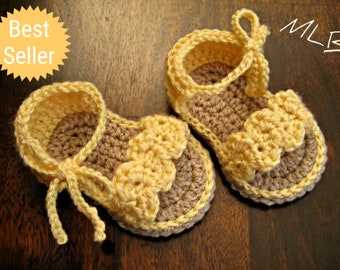 Crochet pattern baby sandals Photo Tutorial US terminology PDF Instant Download Nr.19