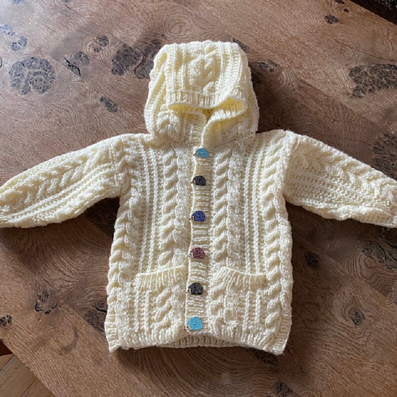 Knitting Pattern Baby Aran Cardigan Childrens Jacket Cable 08 Etsy