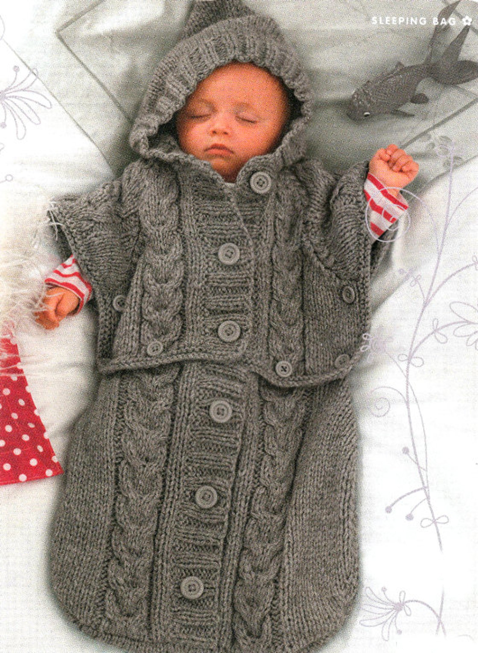 Knitting Pattern Baby Sleeping Bag Hooded Poncho PDF Instant Etsy