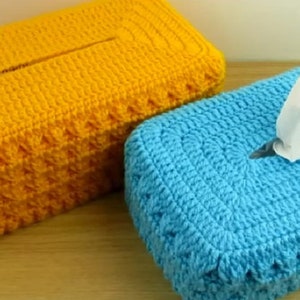 Tissue paper box cover crochet pattern DIY  2 sizes Instant download PDF file Video tutorial included #9 home decor, kitchen decor
