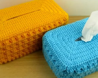 Tissue paper box cover crochet pattern DIY  2 sizes Instant download PDF file Video tutorial included #9 home decor, kitchen decor