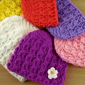 Crochet Baby beanie Preemie - 2 years- Instant download PDF, 7 sizes, Crochet preemie, Crochet Newborn, Crochet Baby hat,