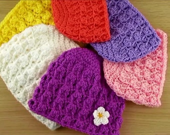 Crochet Baby beanie Preemie - 2 years- Instant download PDF, 7 sizes, Crochet preemie, Crochet Newborn, Crochet Baby hat,