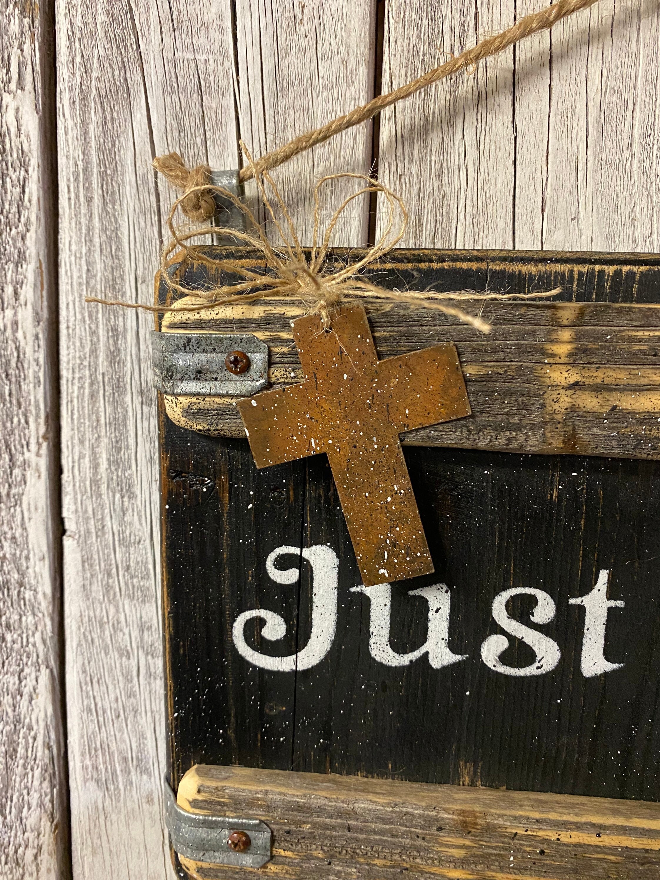 Rustic Handmade Just Pray Wood Signs Primitive Sign Pray Etsy