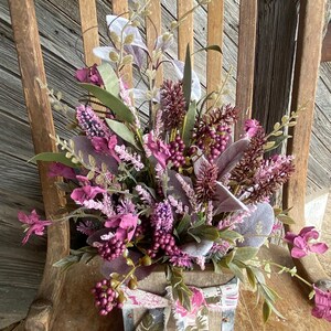 Primitive Wildflower Arrangement: Farmhouse Floral Table Decor