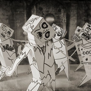 Zombie Horde! paper toy playset