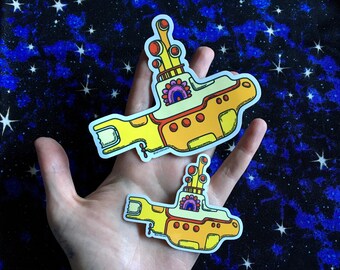 The Beatles, Yellow Submarine, High Quality Vinyl Sticker, Two Sizes