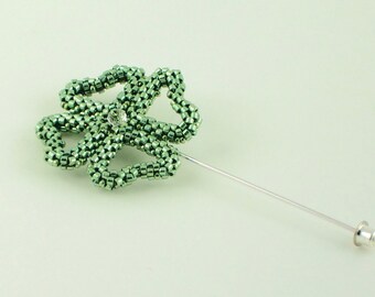 Shamrock lapel pin - Lucky charm shawl pin - Gift for her - Gift for him - Saint Patrick gift