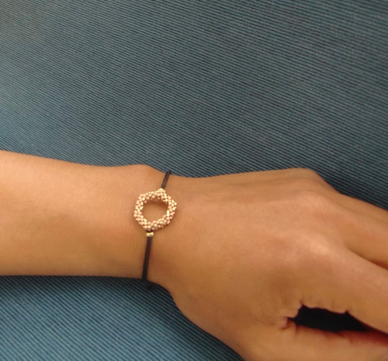 Thread Bracelet With Hexagonal Charm Silk Thread Bracelet Etsy Australia