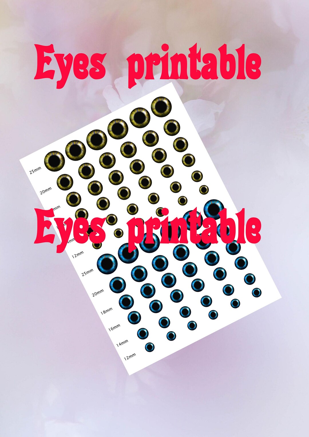 Blue Doll Eyes Digital Collage Sheets Printable Pupils Irides - Etsy