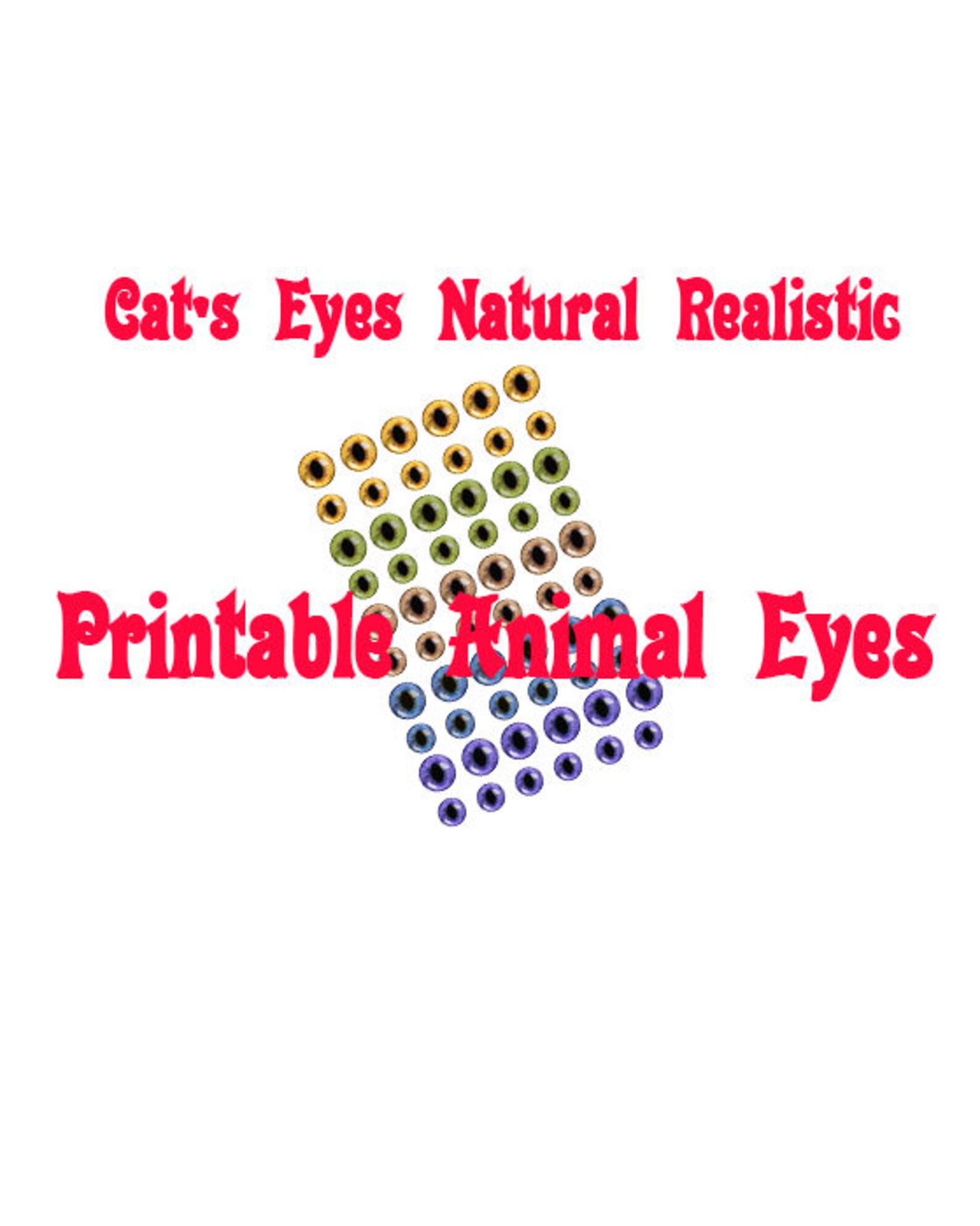 Cat's Eyes Natural Realistic Printable Animal Eyes Blue - Etsy
