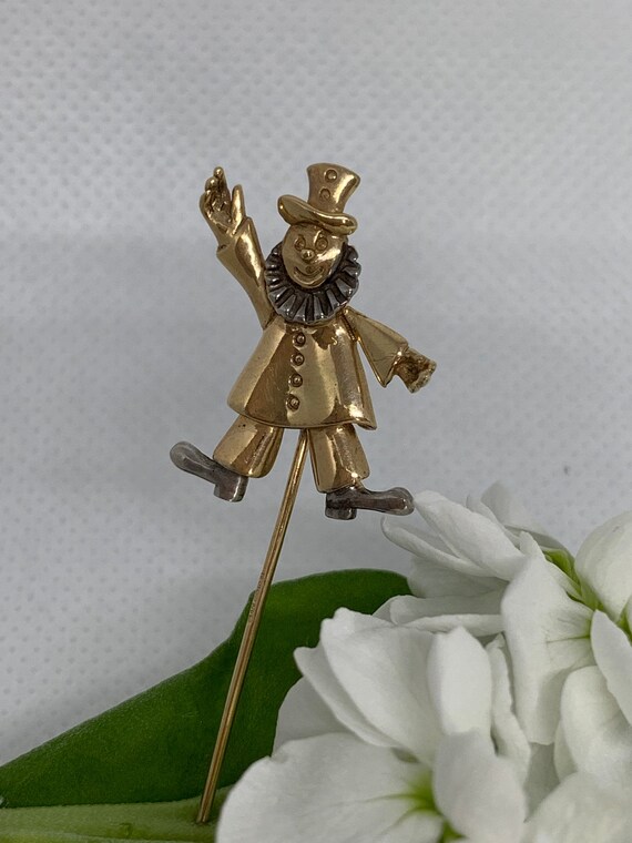 Clown SickPin in 9ct Gold. Stickpin. Clown pin bro