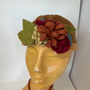 Flower Hat. Suede Hat with Flower Decoration.
