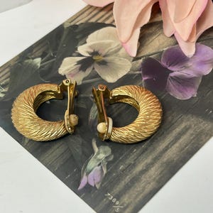 Christian Dior. Gold plated Dior Clip on Earrings. Christian Dior Clip On Half Hoop Earrings.