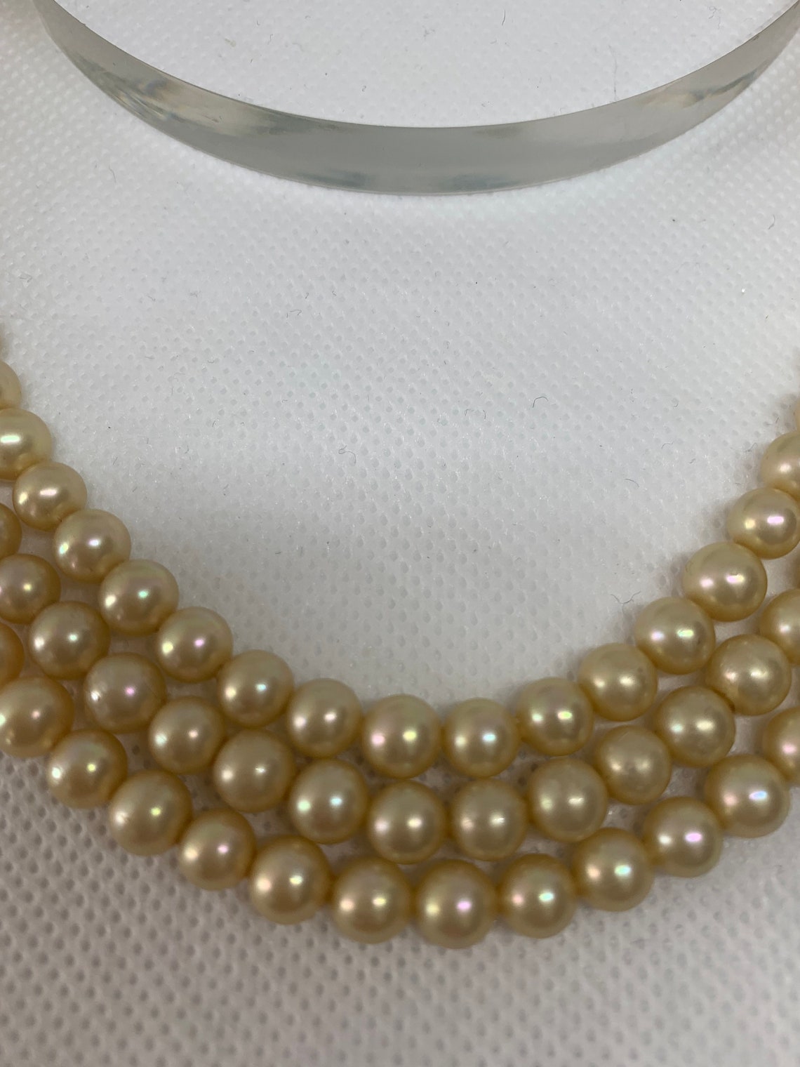 Pearls. Three Strands of Pearls. Silver Clasp Pearl Necklace. Etsy