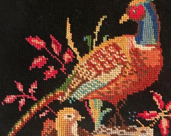Beautiful Needlepoint in Blackforest Frame