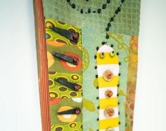 snake art - intuition - mixed media- snake fiber art