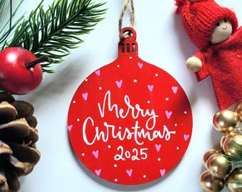 Gepersonaliseerde handgeschilderde houten kerstbal | Ornament in beperkte oplage