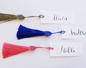 Kalligrafie plaats kaarttags met kwasten | Naamlabels | Wedding Placecard | Handgeschreven- 10pcs