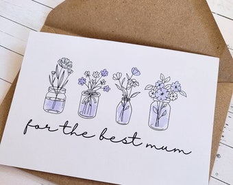 Handgeschreven Moederdagkaart | Gepersonaliseerde notitie en aquarelontwerp