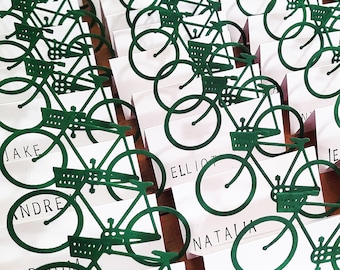 Gepersonaliseerd | Handgemaakte fietsplaatskaarten | Naamkaartjes fietsen