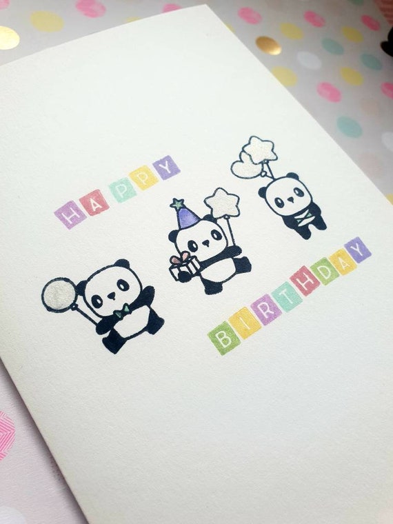 WHITE COTTON CARDS Handgefertigte Geburtstagskarte – Panda Design, 22x22 Cm, Mit Strass Und Glitzer, Inkl. Umschlag