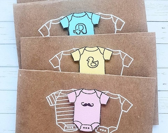 Handgemaakte kraft babyshowerkaarten | A7-welkomstbabykaart
