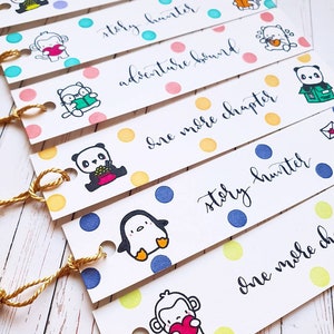 Set of 3 Handmade Calligraphy Bookmarks| Cute Animals and Polka Dots | Loot Bag Presents | Goodie Bag Filler