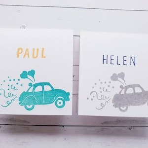 5/pack-personalizado oro y plata escapada coche-boda lugar tarjeta