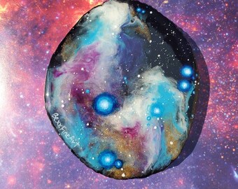 nebula ring dish Space Art wood dish Milky Way Galaxy Trinket Dish acacia wood resin celestial cosmic Galaxy Art ring holder