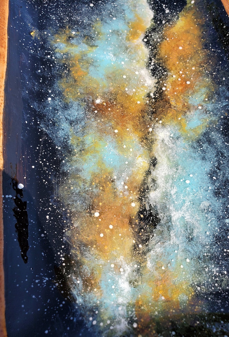 nebula ring dish Space Art wood dish Milky Way Galaxy Trinket Dish acacia wood resin celestial cosmic Galaxy Art ring holder