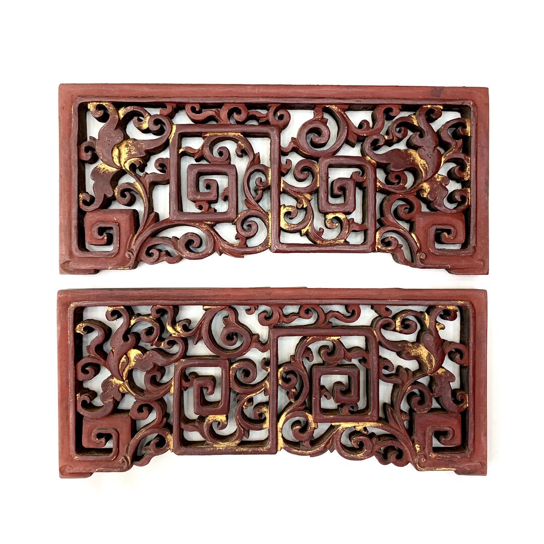 Antique Chinese Wood Carving: Fret Design, Late Qing Dynasty - Etsy
