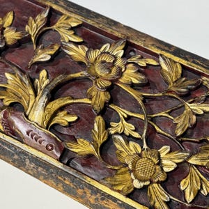 Blooming Flowers 一路生花 1800s Antique Chinese Wood Carved Panel Collectible Qing Dynasty Antique Home Decor Wall Hanging Wood Art
