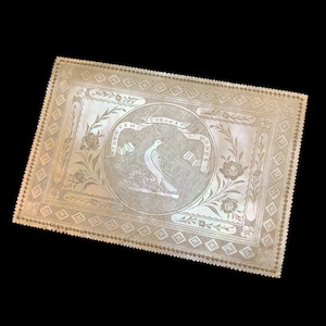 Drummond Family Crest Antique Mother Of Pearl Gaming Counter Chip 1800s Antique Gaming Token.