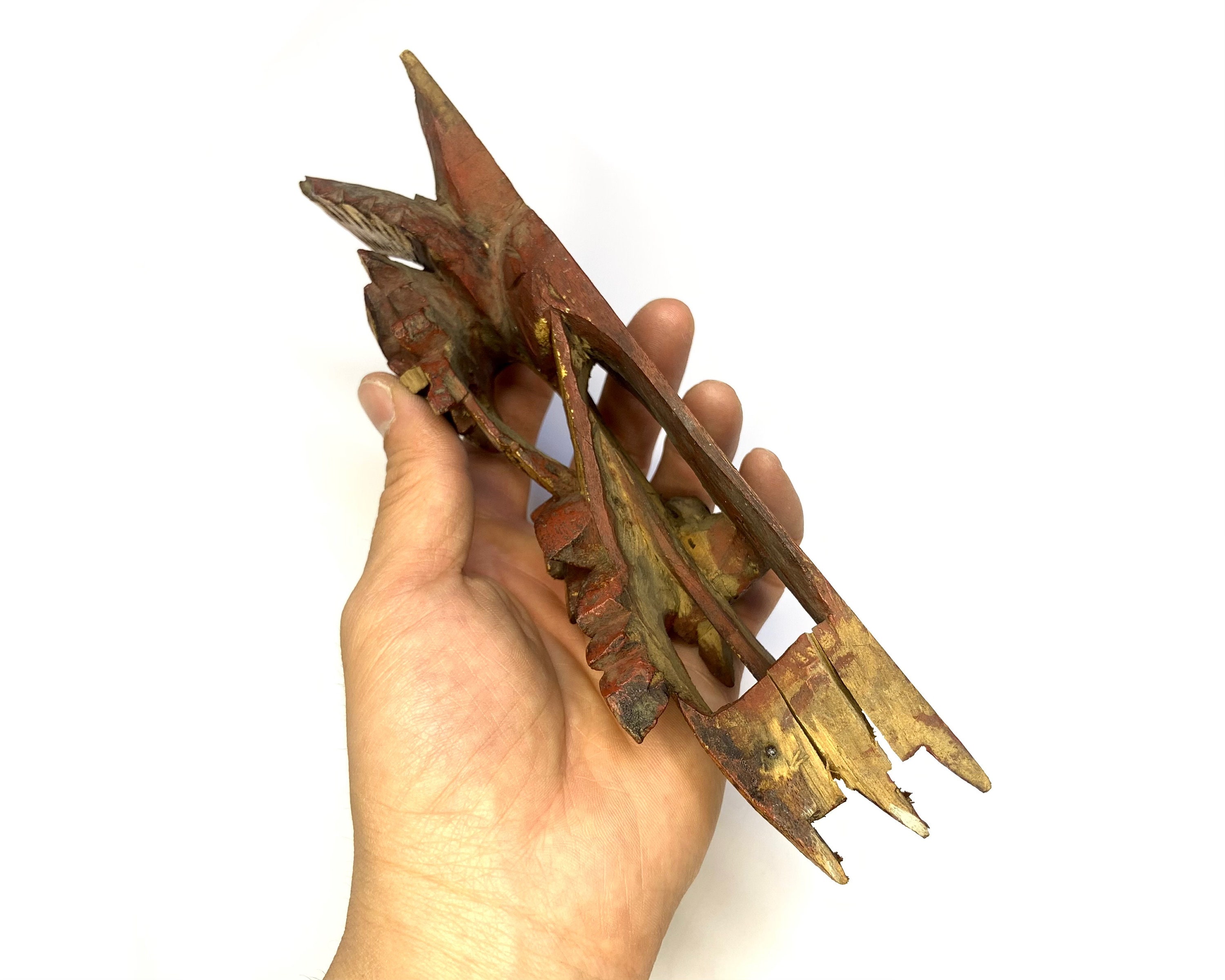 PHOENIX Gilded Figurine 凤凰匾托 1800s Qing Dynasty Antique