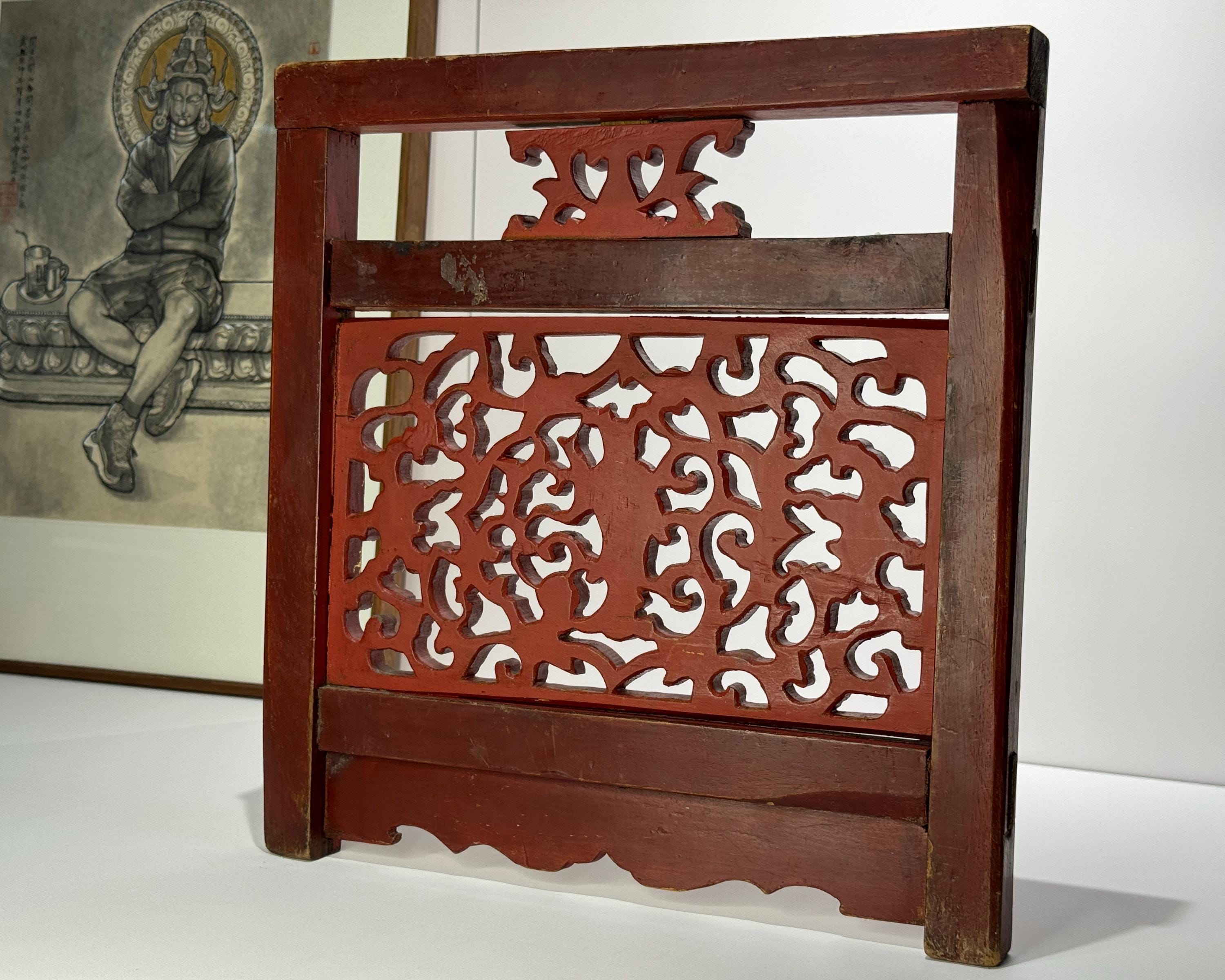 中国のアンティーク彫刻木製パネル：清朝の不滅の装飾 - Etsy 日本